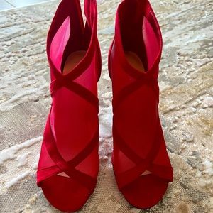 Nine West Red Booties Size 7